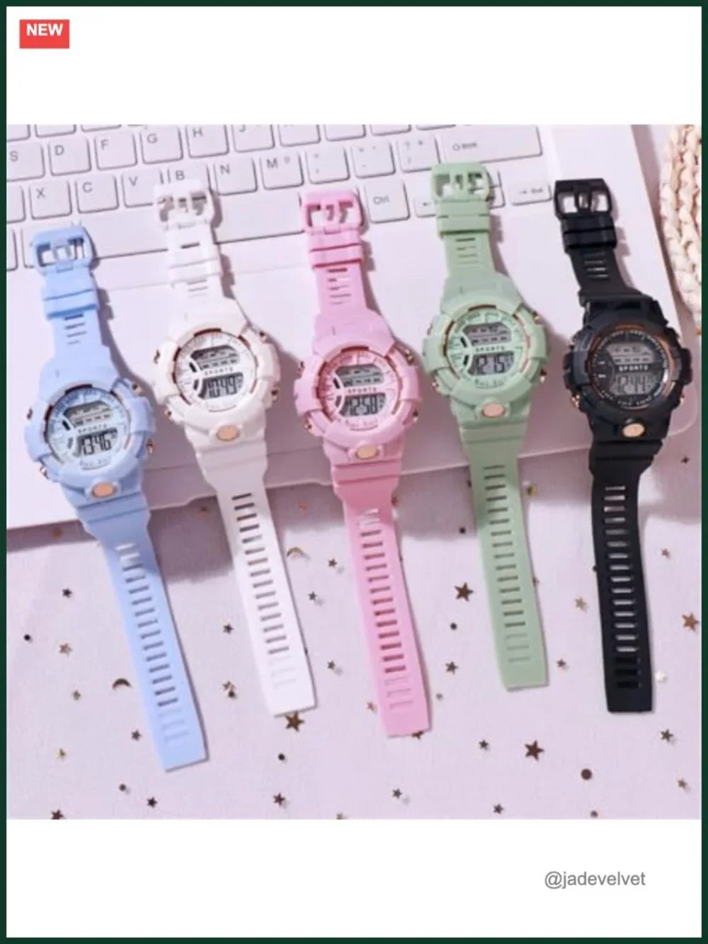 5 Pack Student Sports Watches Analog Digital Silicone Band Luminous Stopwatch